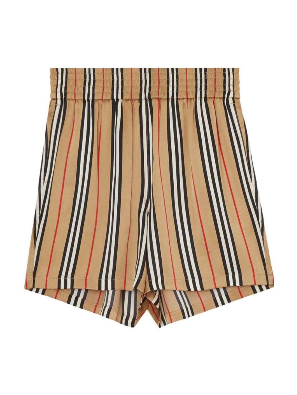 Burberry Tan Striped High-Waist Women’s Shorts